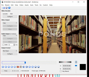 Avidemux free video editor interface