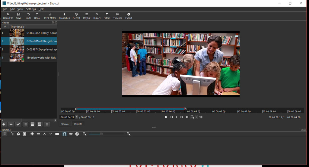 Shotcut free video editor interface