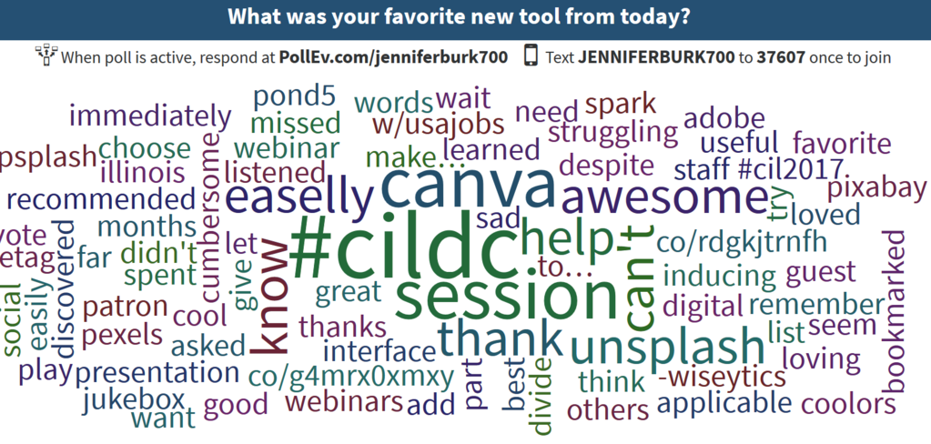 Poll Everywhere results wordcloud 