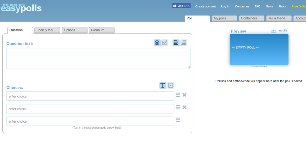 Easy Polls quiz tool demonstration