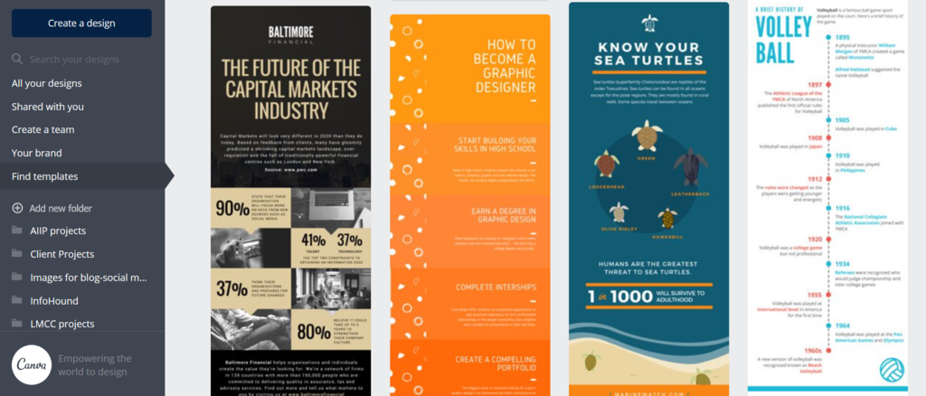 Canva design templates infographics for education examples 