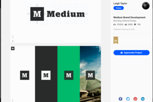 Medium's Branding Kit shared on Behance