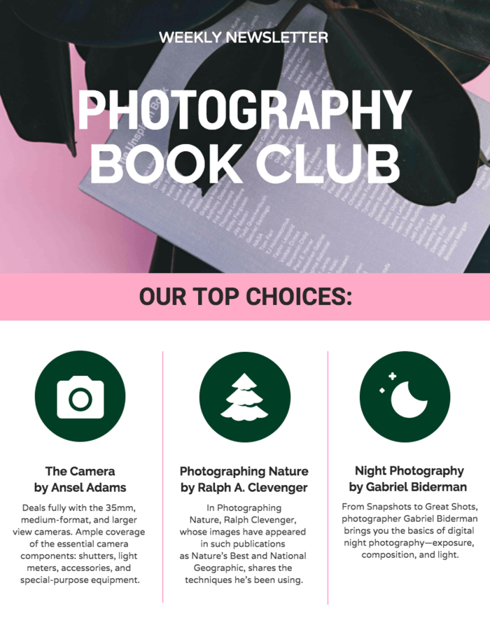 Venngage Book Club infographic example 