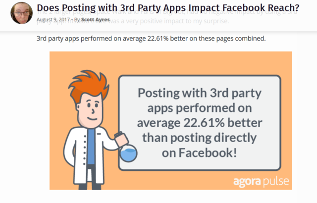 AgoraPulse Social Media Lab Facebook Scheduling Experiment results 