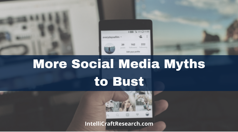 More Social Media Myths-blog title more social media myths smartphone computer screen