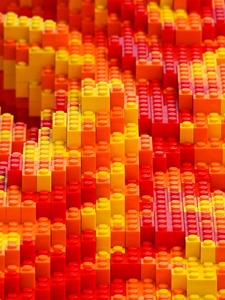 integrated red yellow orange lego pieces