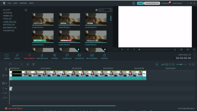 Filmora video editing software timeline